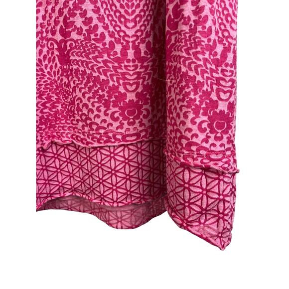 Athleta Dress Womens M Pink Geometric Cotton Lined Ruffle Trim Scoop Neck - Picture 6 of 9